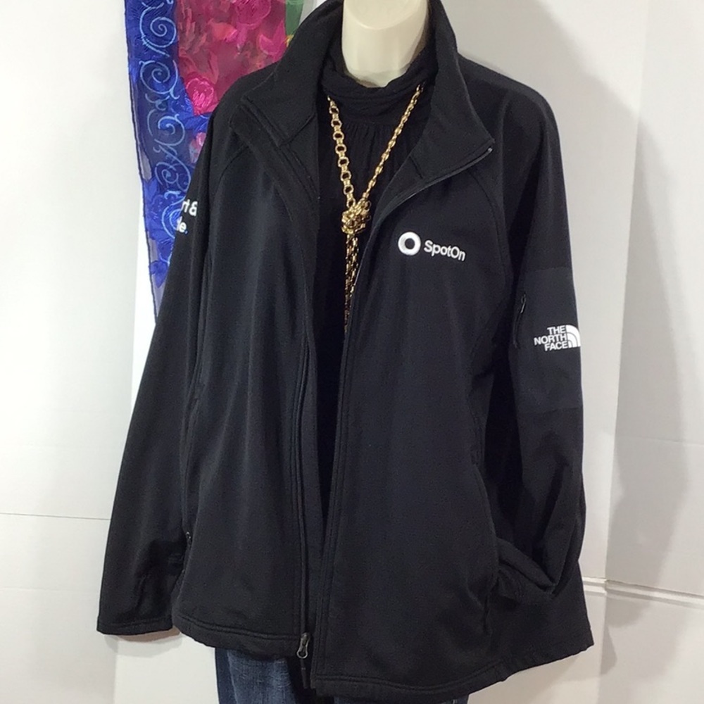 North Face black zip front lightweight jacket XXL